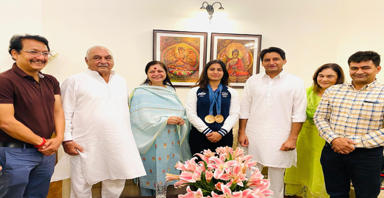 Bhupinder Singh Hooda With Manu Bhaker