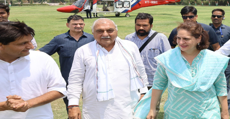 Bhupinder Singh Hooda With Priyanka Gandhi