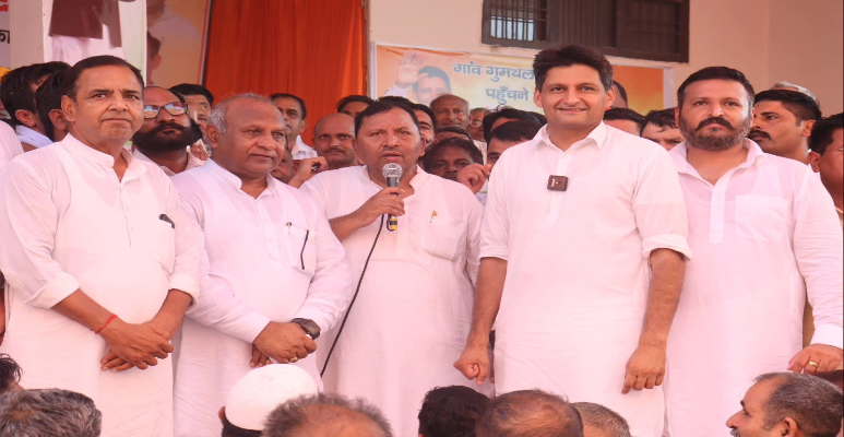 Bishan Lal with Deepender Singh Hooda