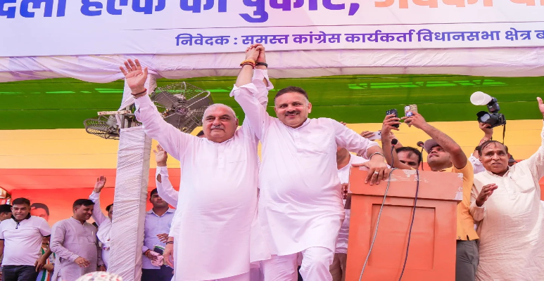 Kuldeep Vats with Bhupinder Singh Hooda