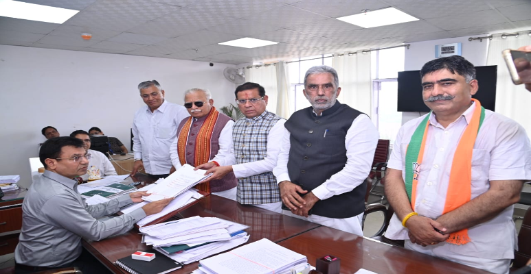 Rajesh Nagar With Manohar lal Khattar and Krishnapal