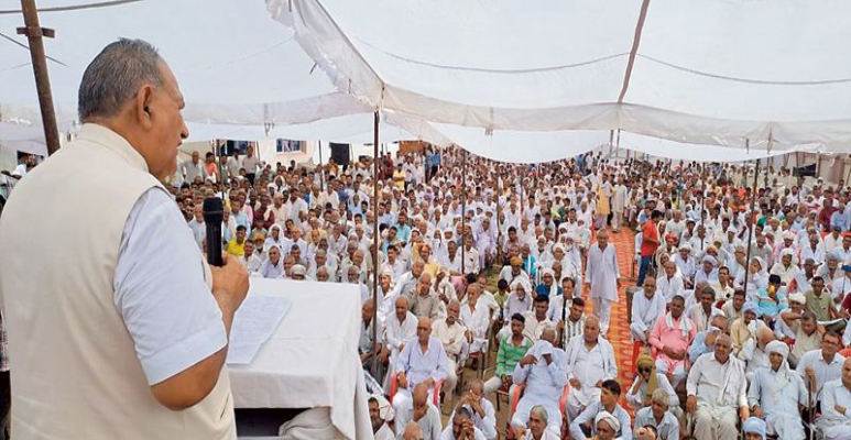 Ram Kumar Gautam in public meeting