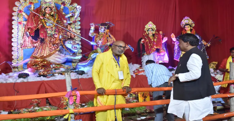 Bandhu Tirkey in Durga Pooja.