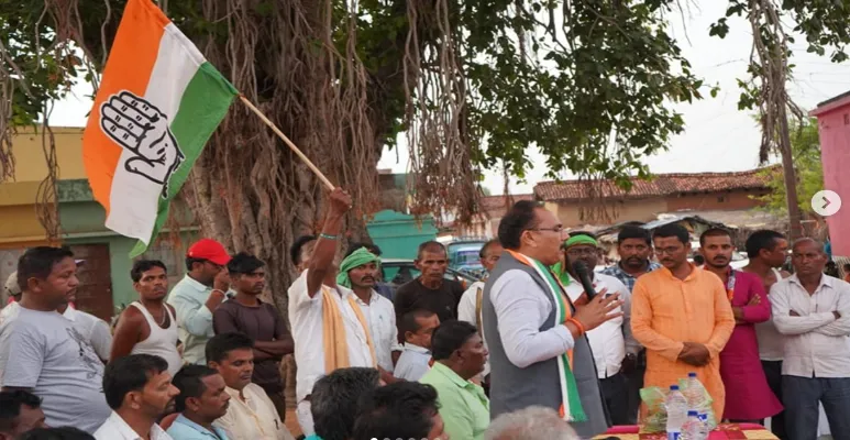 Pradeep Yadav in election campaign.