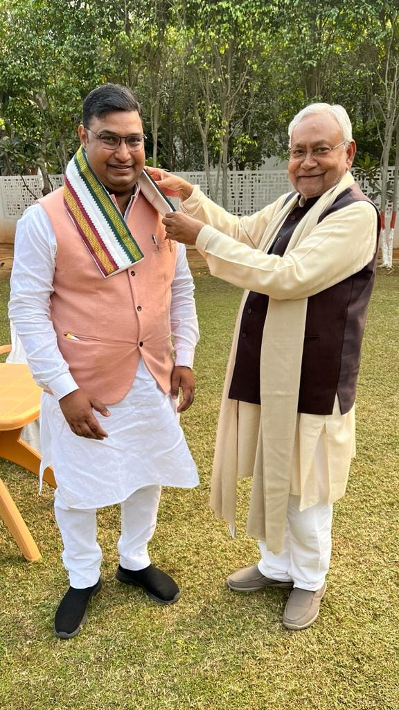 Jayant Raj with Chief Minister Nitish Kumar