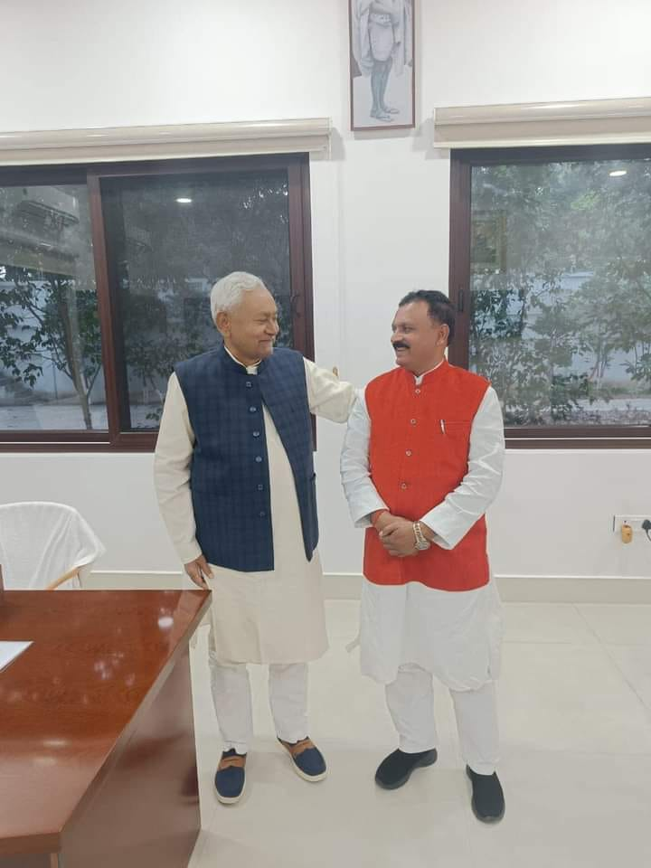 Suryakant Paswan with Chief Minister Nitish Kumar